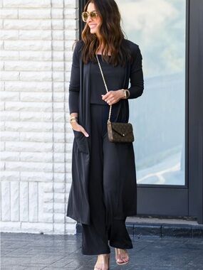 NEW! Brigitte Brianna 3-Piece Wrinkle Free Travel Set in Women’s Size M in Black